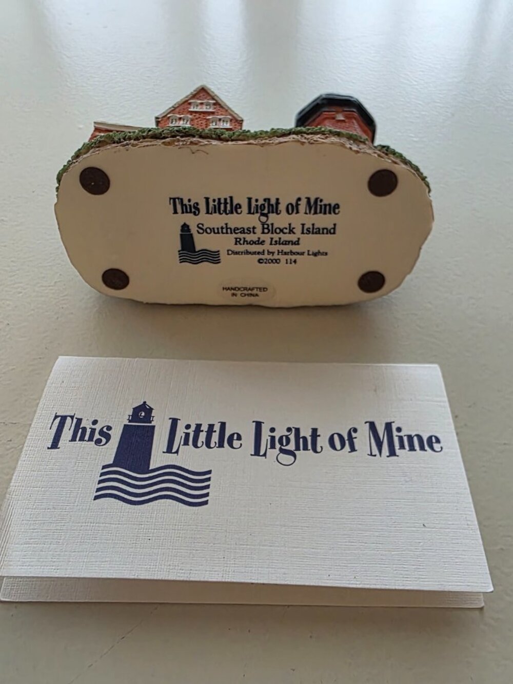 Rhode Island Southeast Block Island This Little Light of Mine Lighthouse w/ Card - Picture 2 of 5